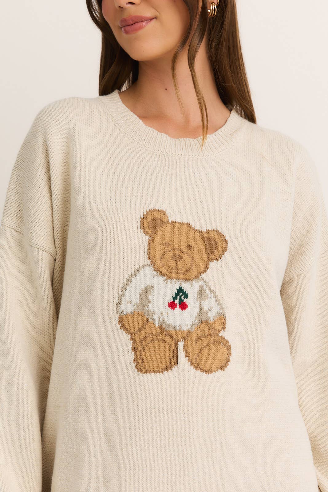 Long Sleeve Cherry Bear Crew Neck