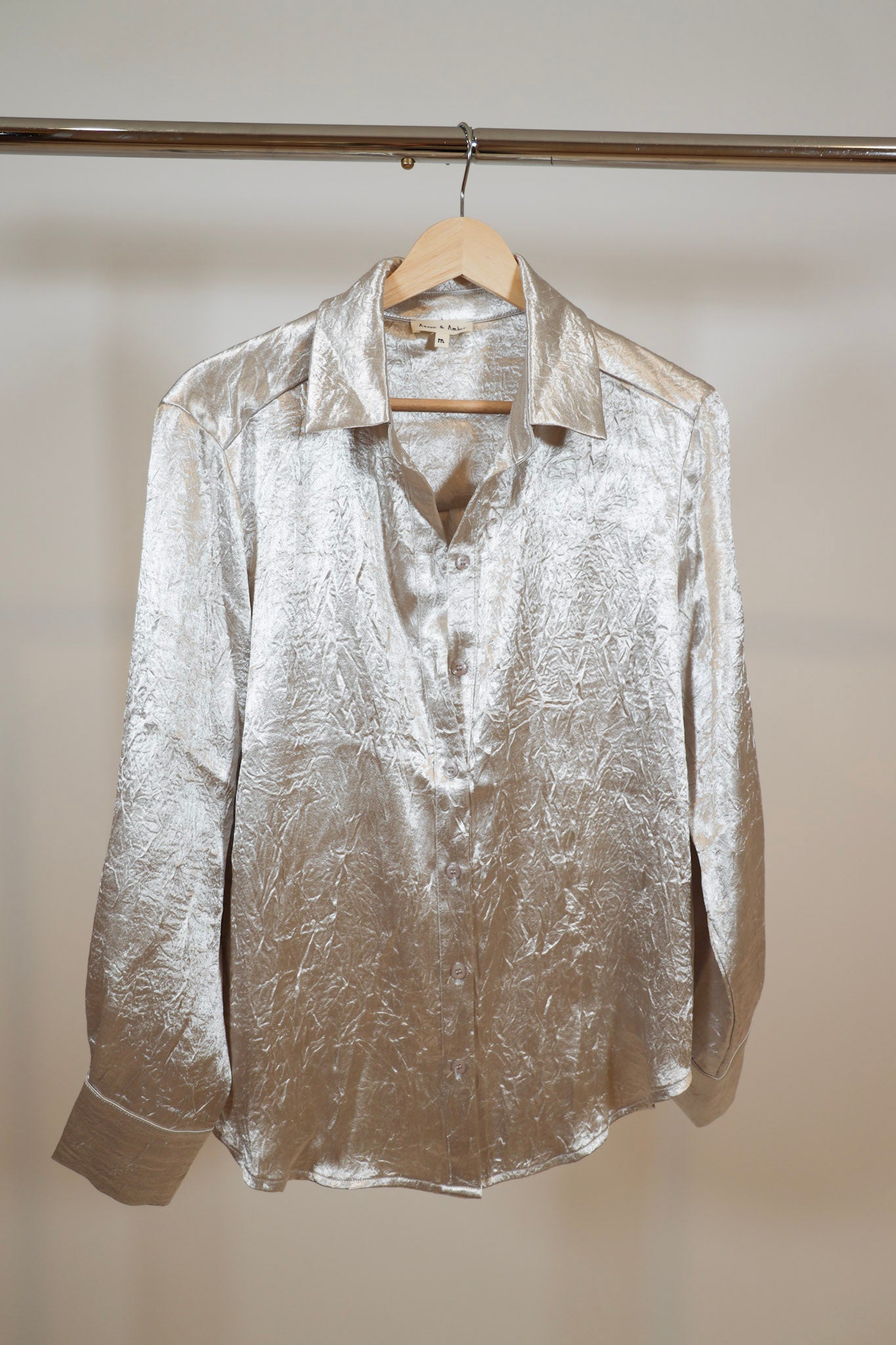 Crushed Metallic Button Down