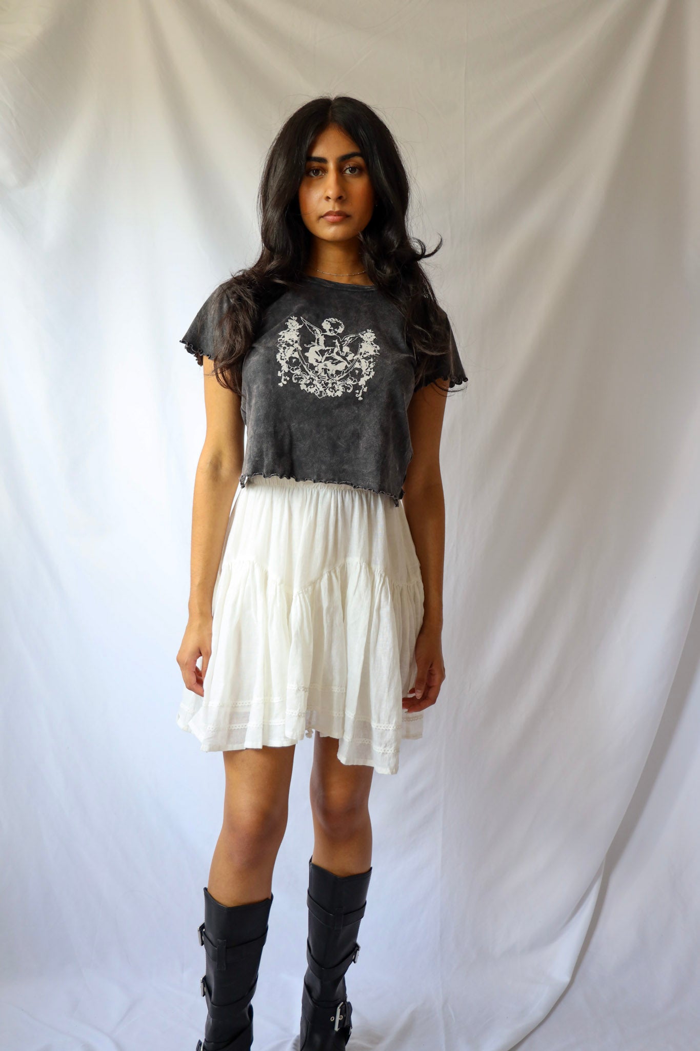 Cherub Baby Angel Lettuce-Edge Baby Tee