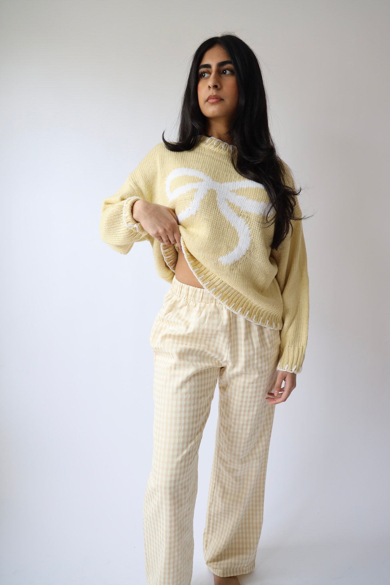 Butter Yellow Bow Knit Sweater