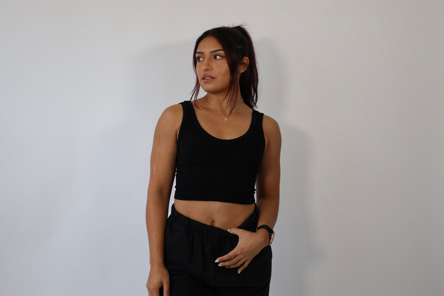 Cropped Premium Seamless Ribbed V Tank Top