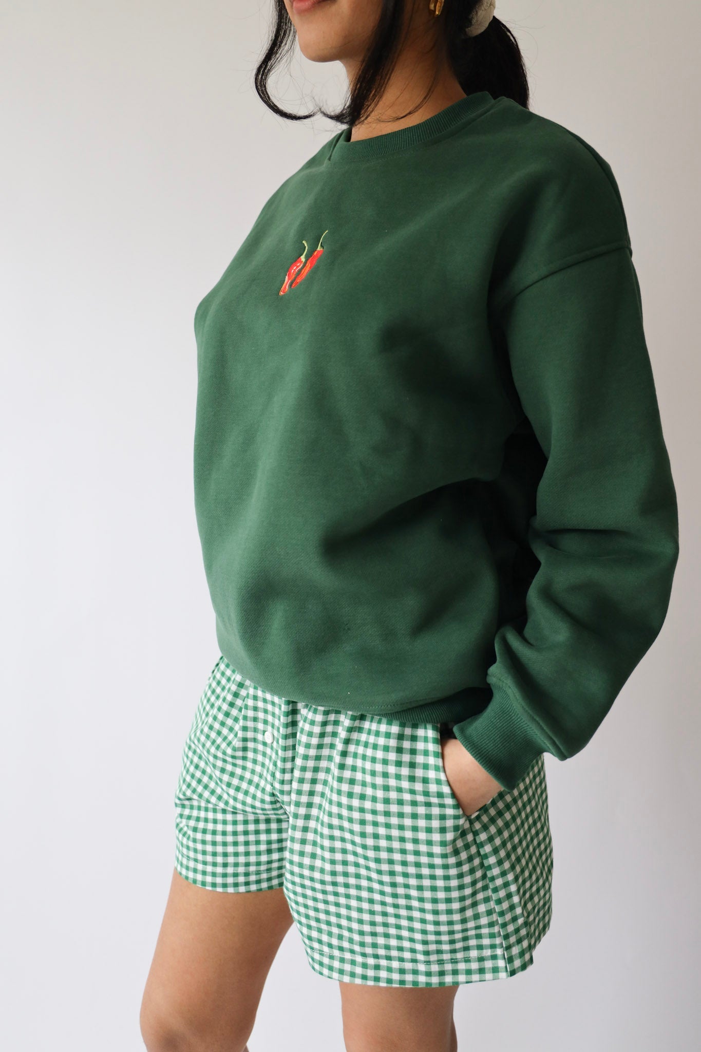 Spicy Pepper Embroidered Crewneck
