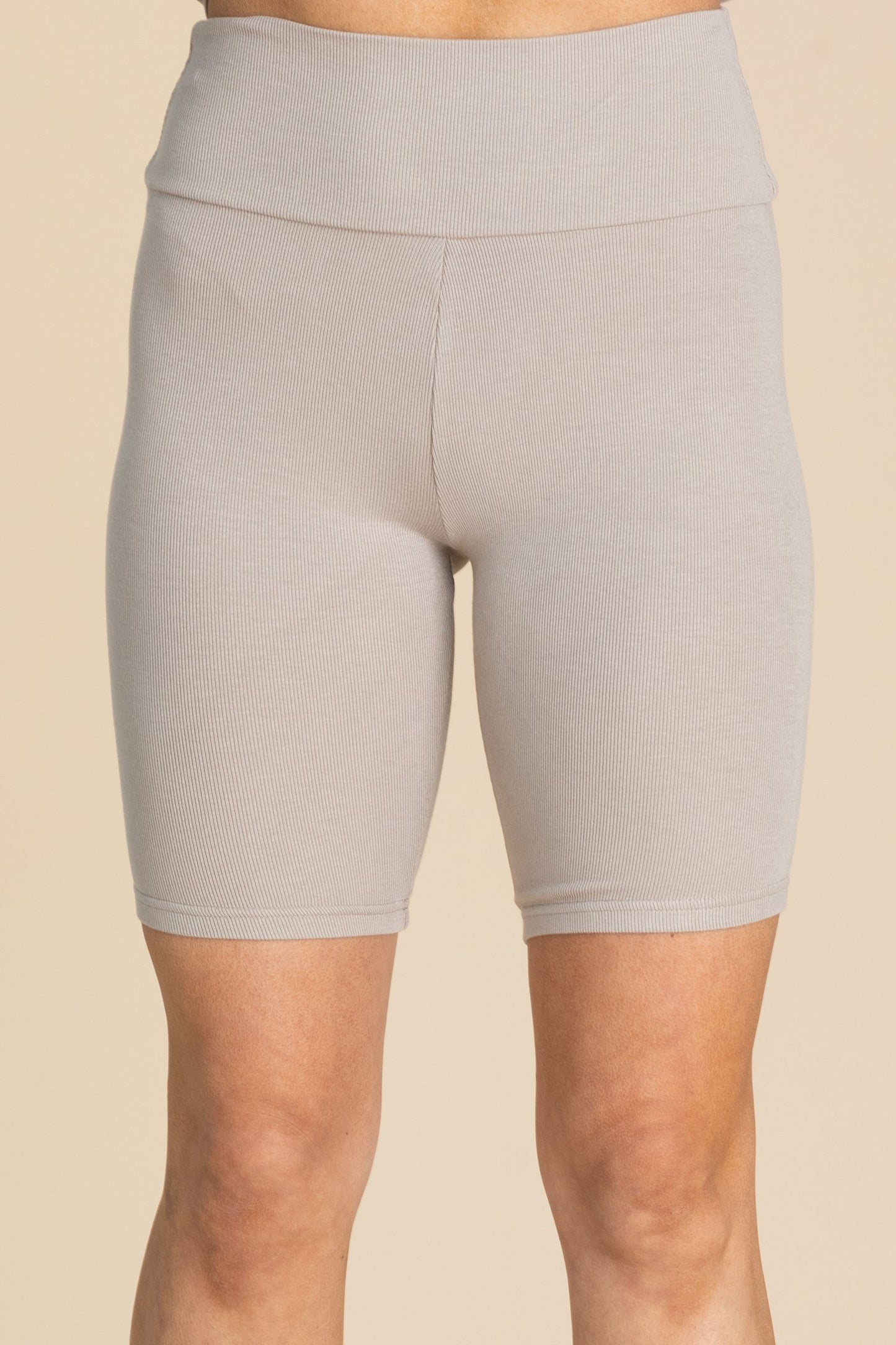 Babyrib Knit High Rise Yoga Shorts