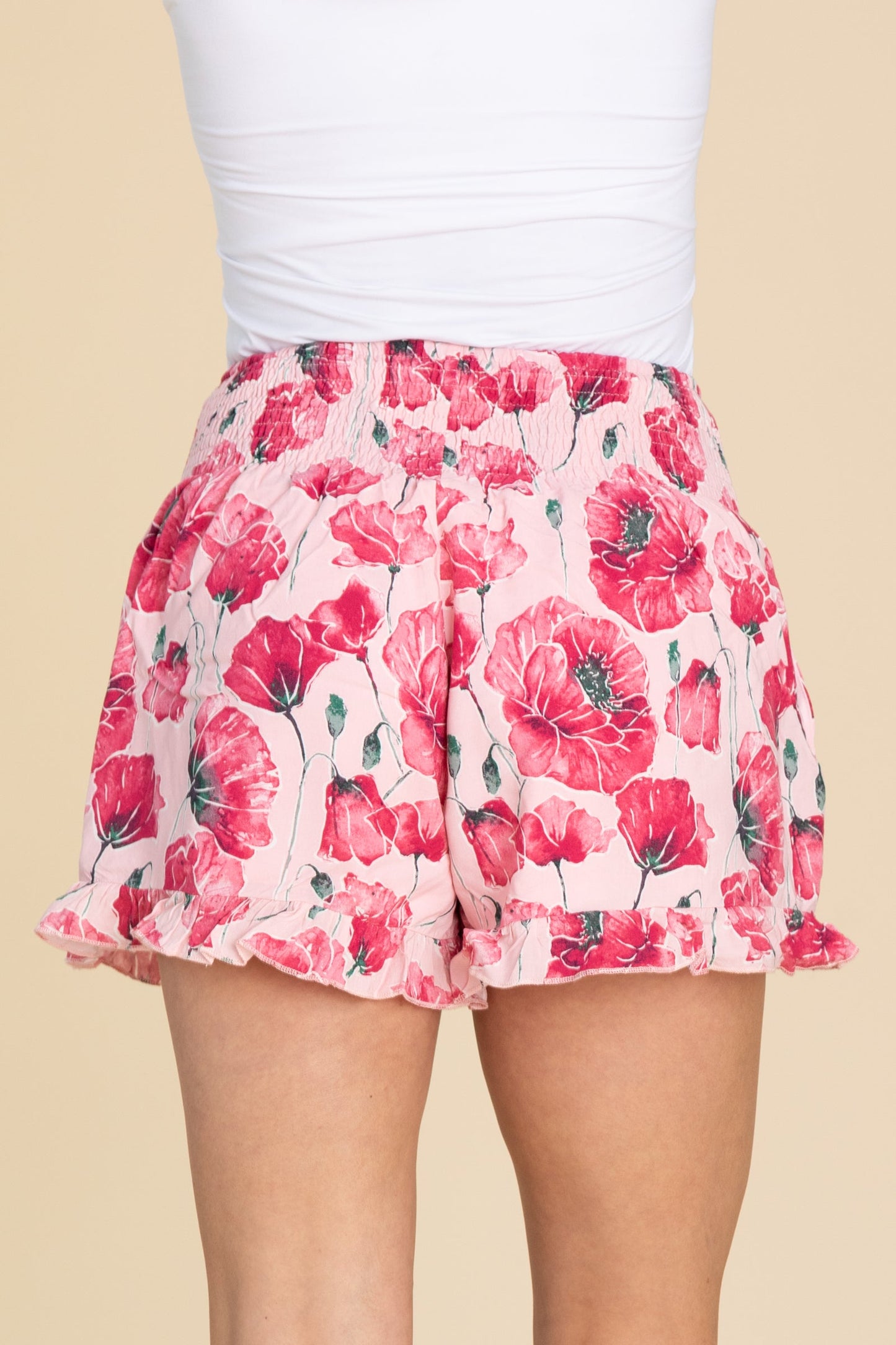 Floral Smocked Ruffled Shorts