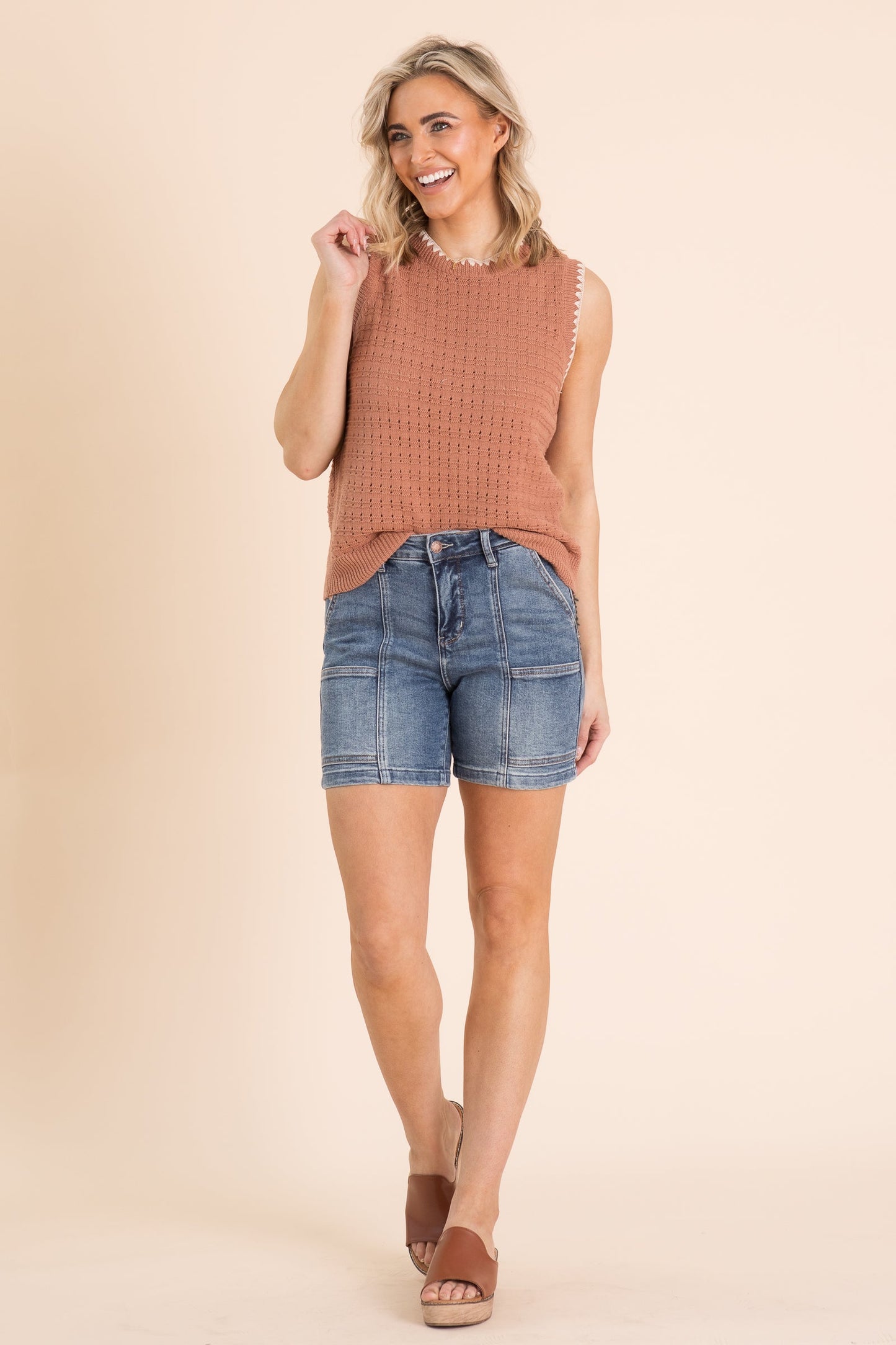 Judy Blue Utility Mid Length Denim Shorts