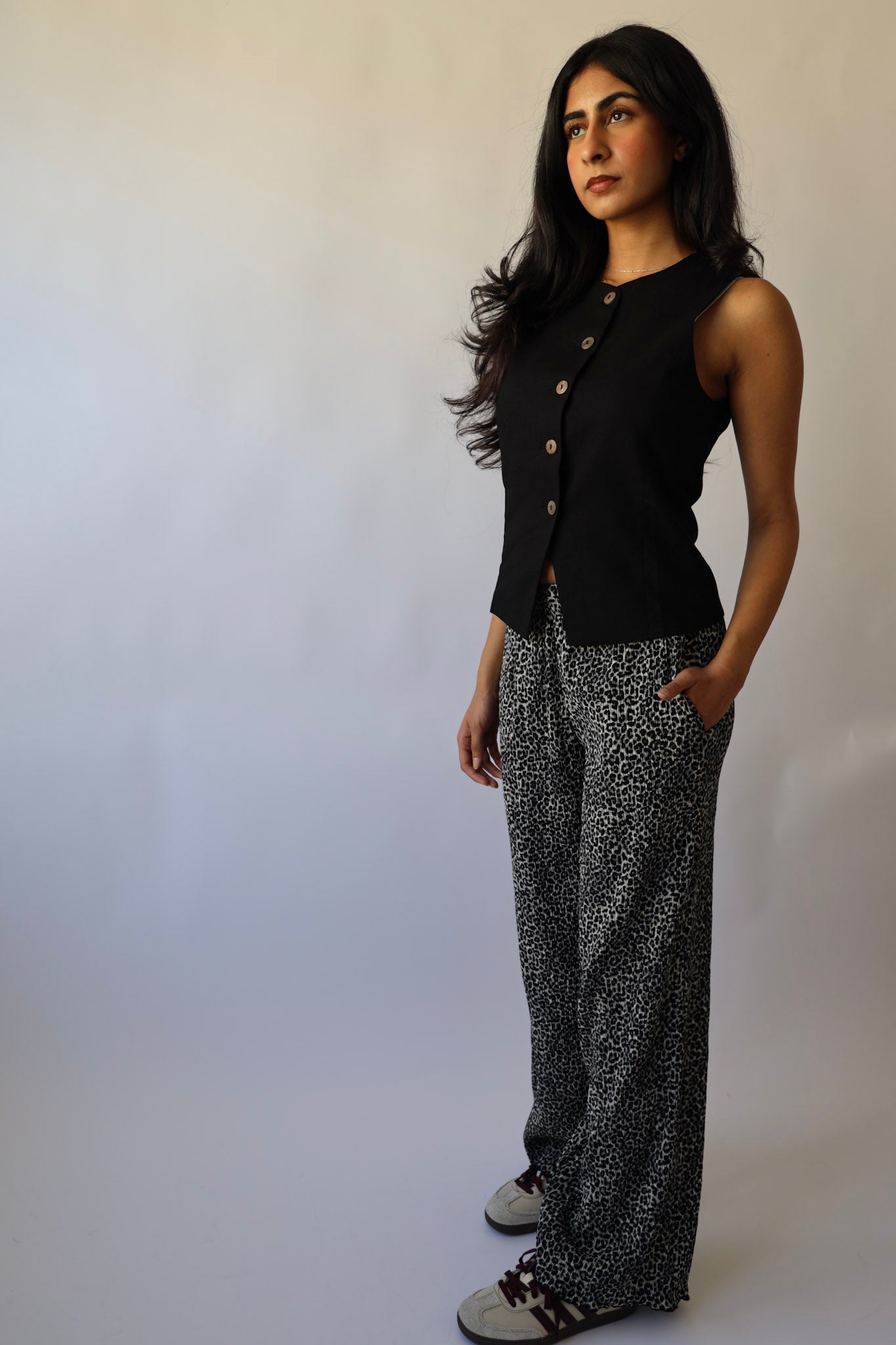 Linen Button Waistcoat Vest