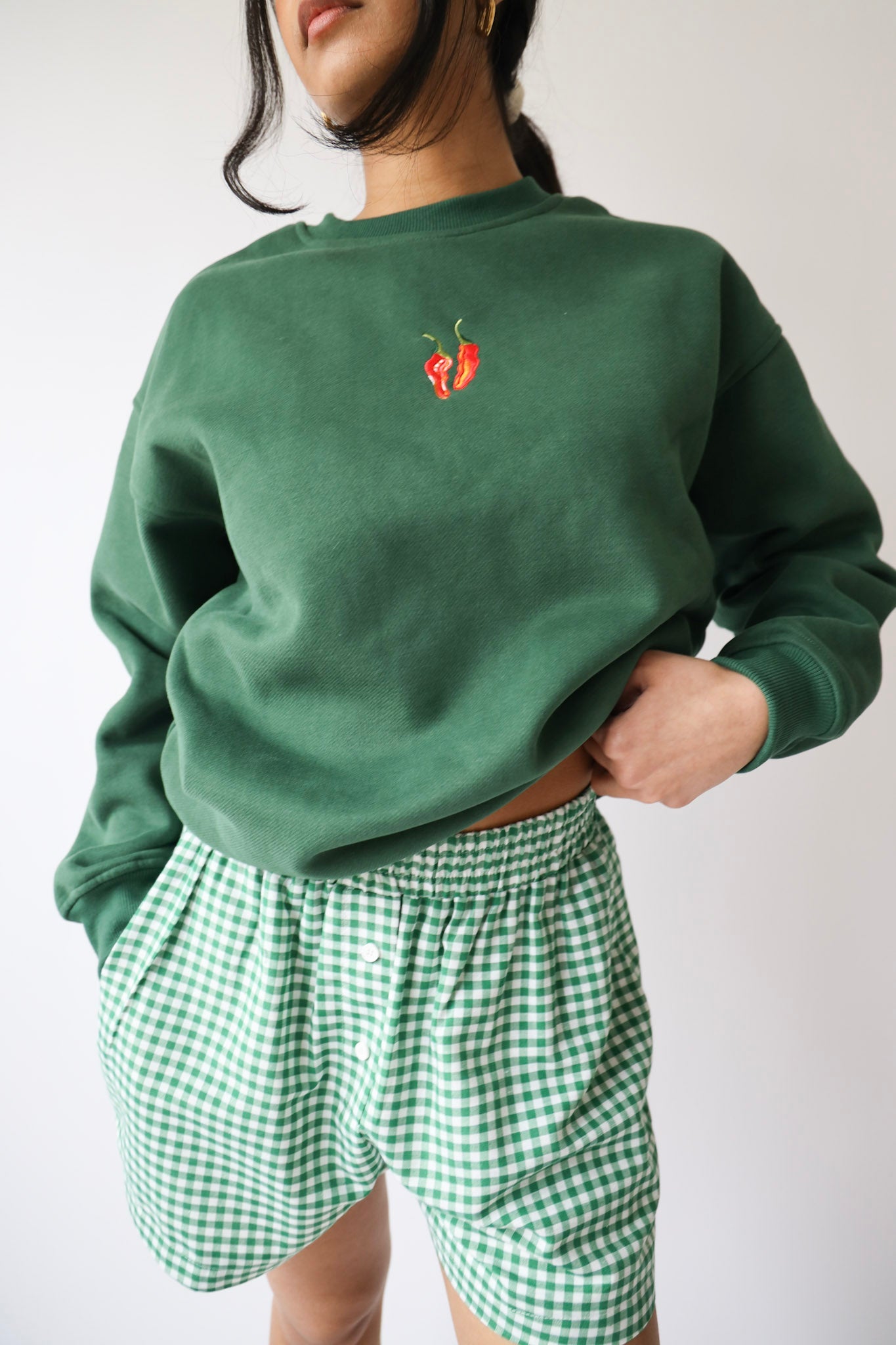 Green Gingham Boxer Shorts