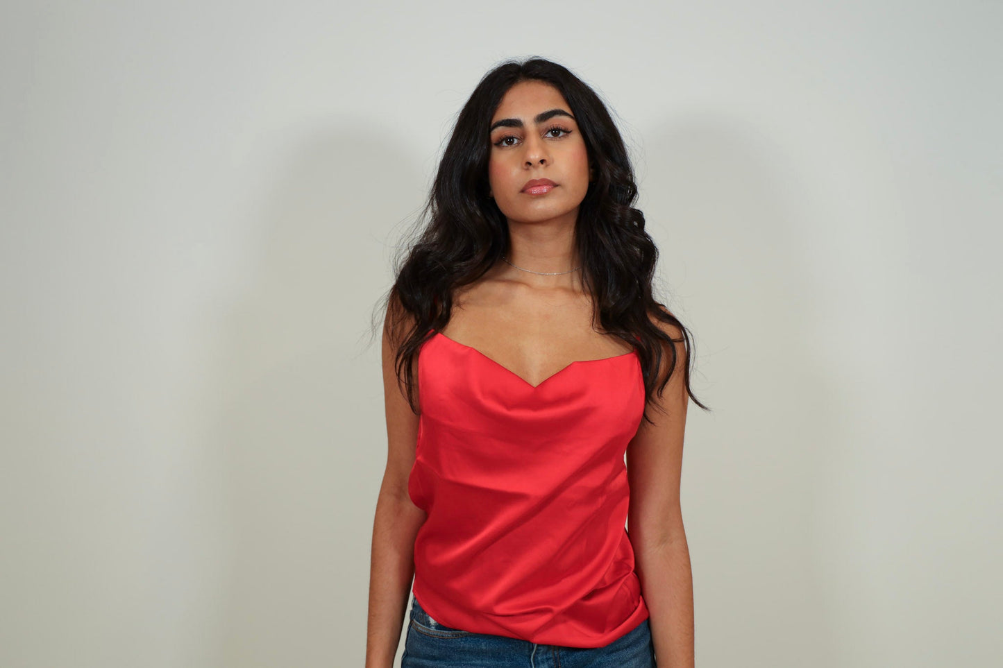 Satin Cowl Neck Cami Top