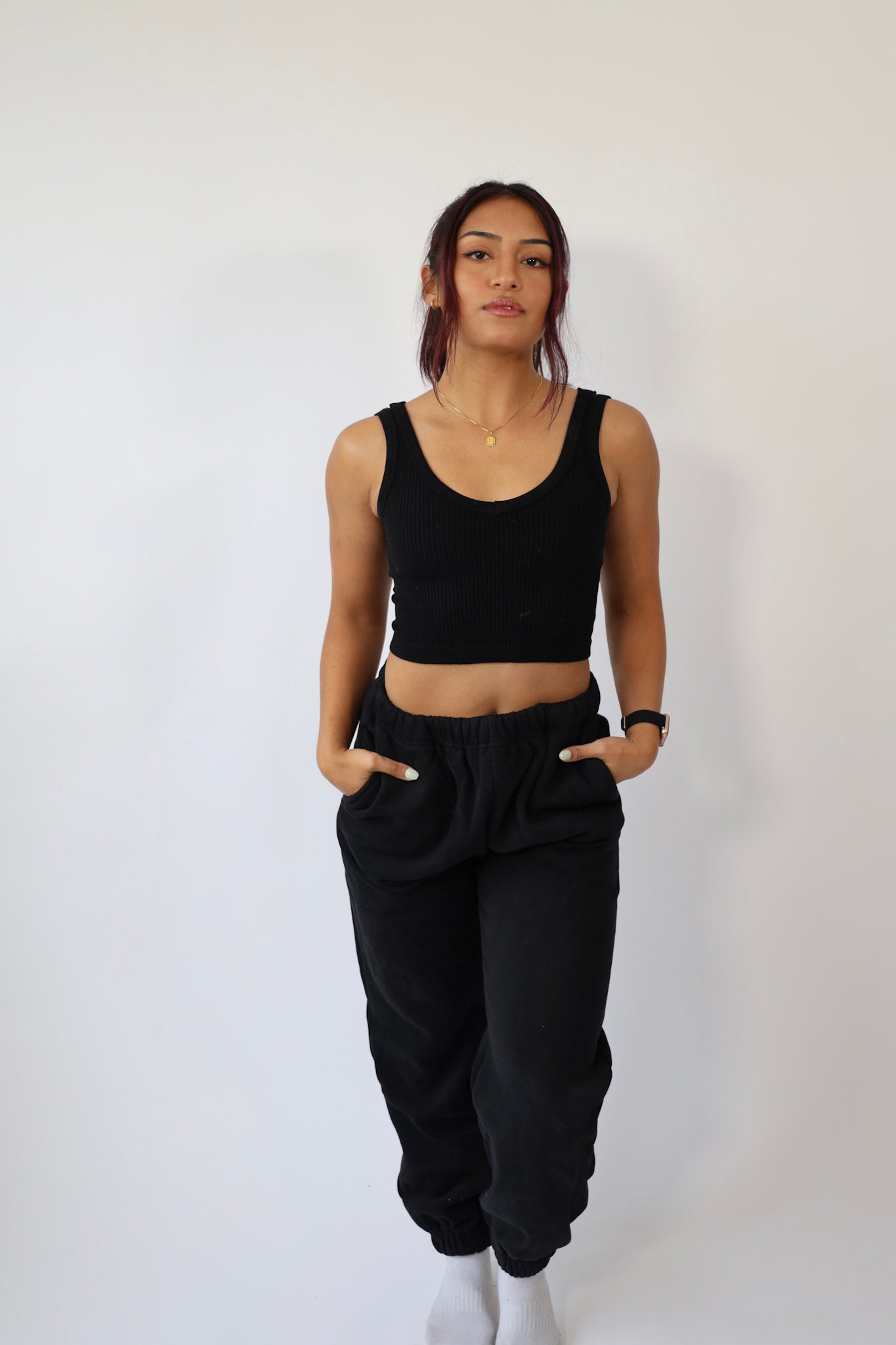 Cropped Premium Seamless Ribbed V Tank Top