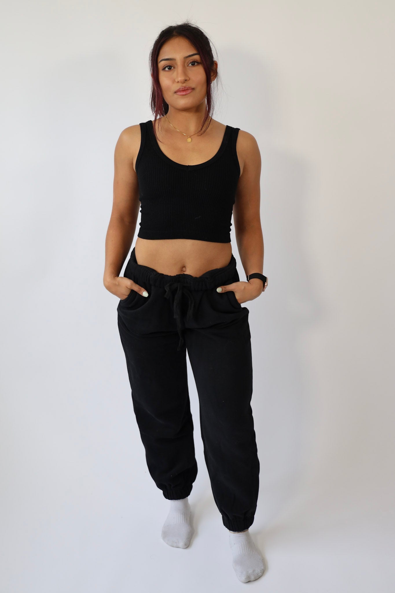 Cropped Premium Seamless Ribbed V Tank Top