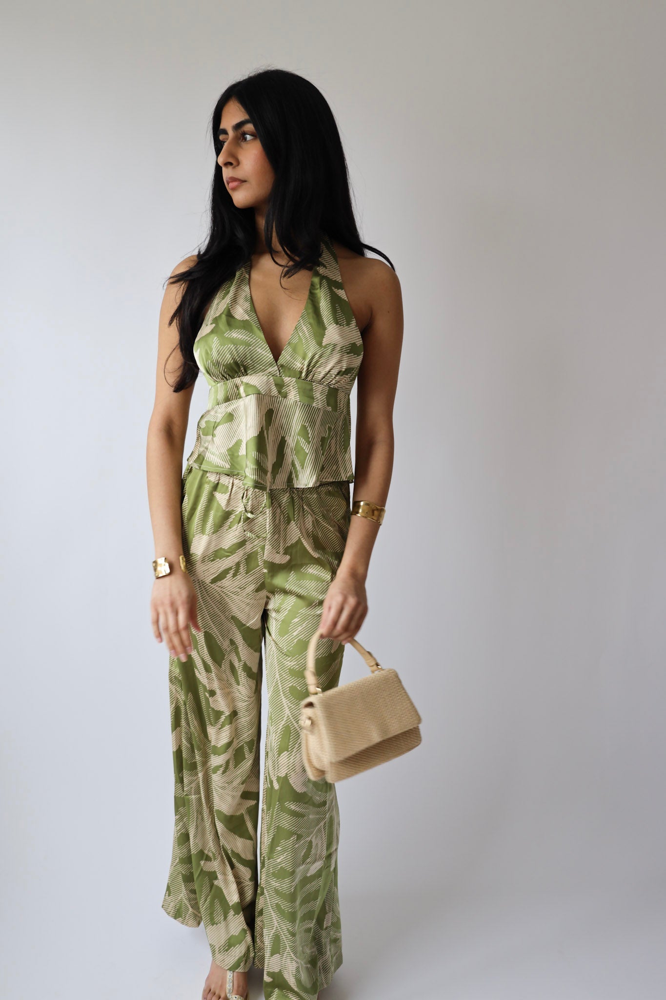 Palm Print Halter Top (Top Only)