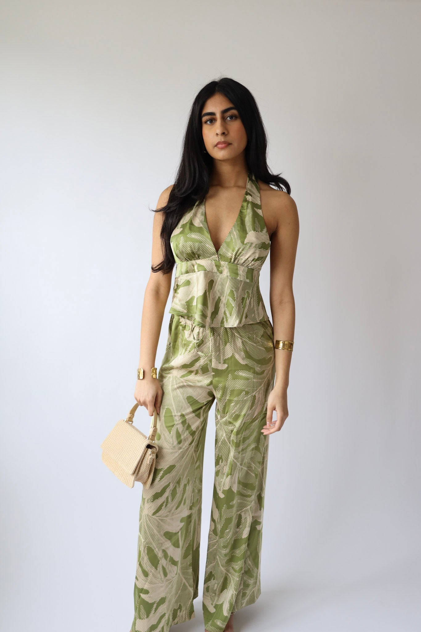 Palm Print Halter Top (Top Only)