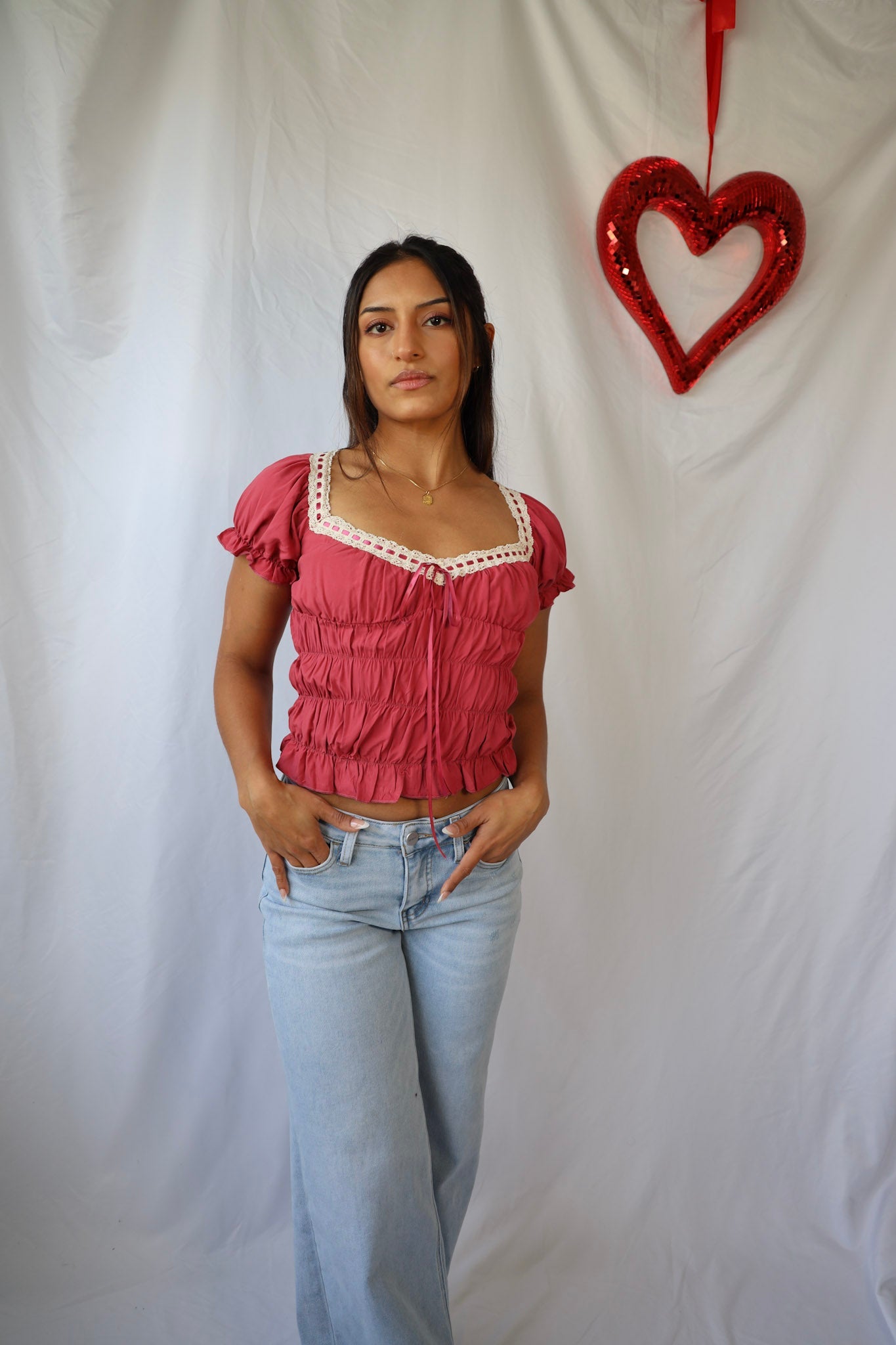 Vintage Lace Sweetheart Top