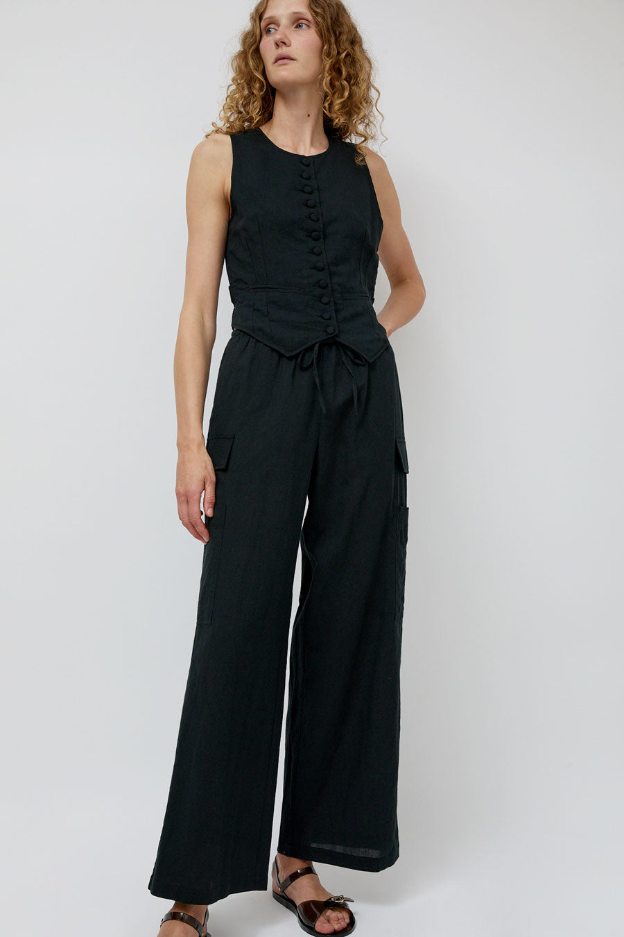 Ciao Lucia Argento Vest in Black