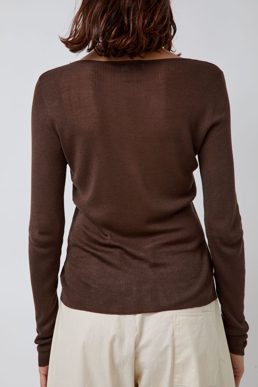 Deiji Studios Knitted Top in Dark Brown