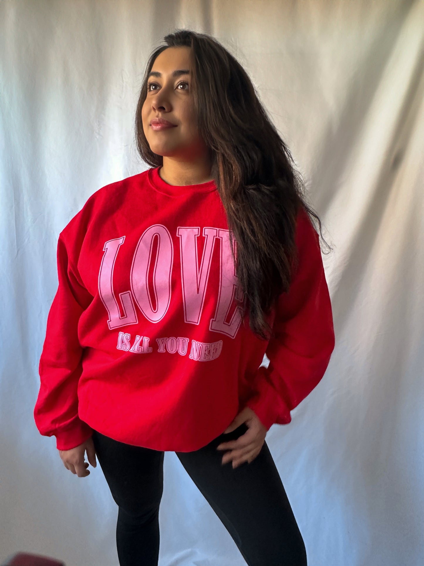 Love Is All You Need Oversized 90's Sweatshirt | Valentines