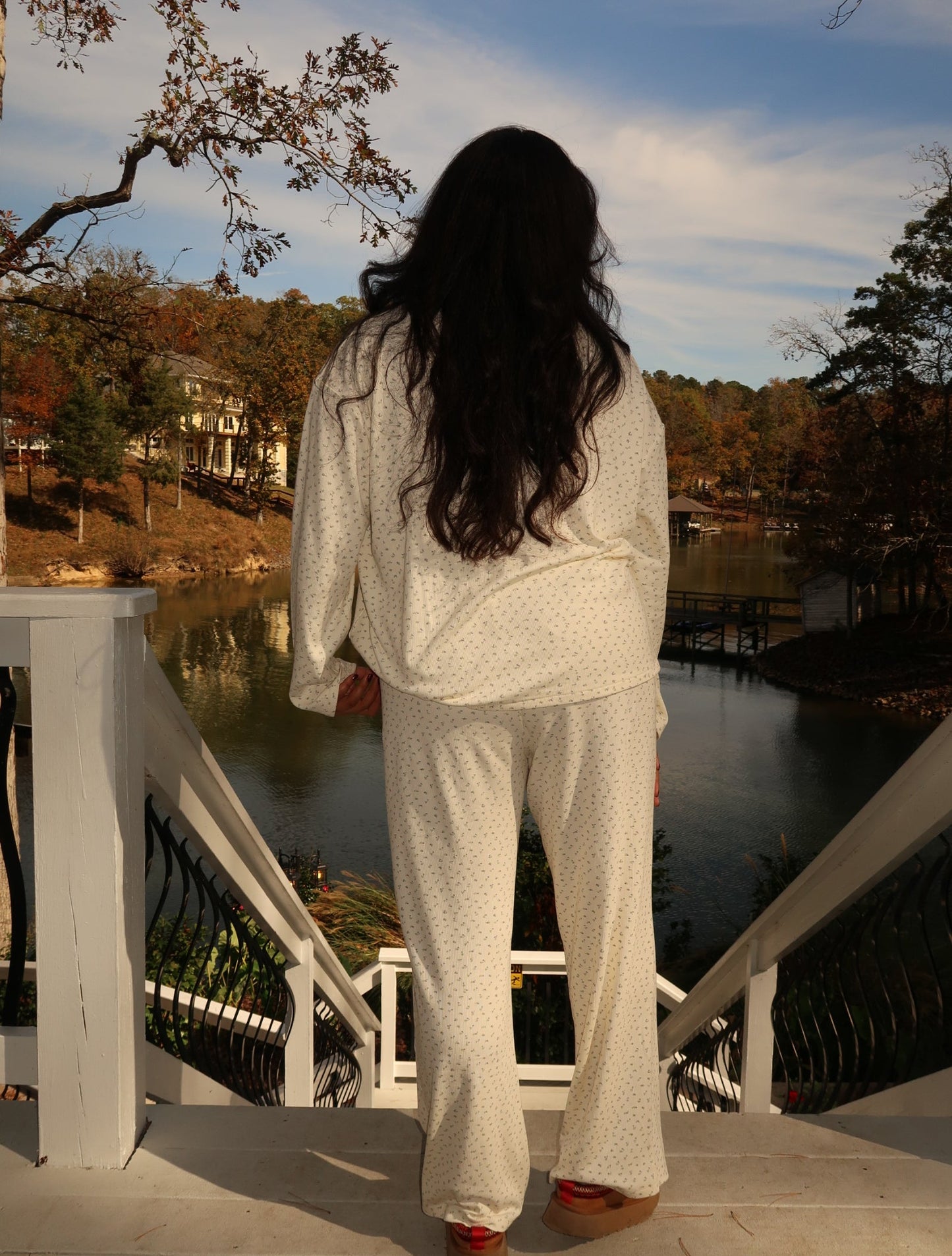 Sunkissed Coconut Butter Yellow Floral Long Sleeve Pajama Top