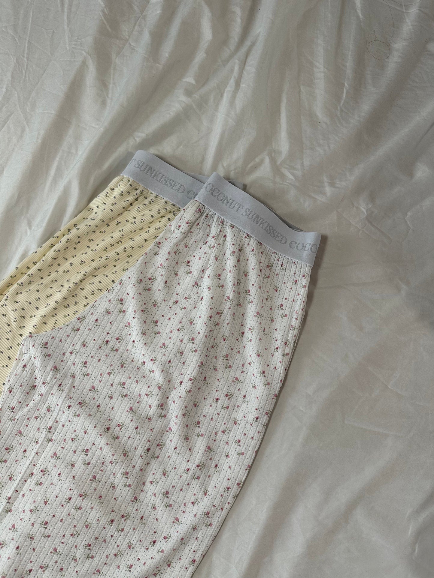 Sunkissed Coconut White Floral Long Sleeve Pajama Top