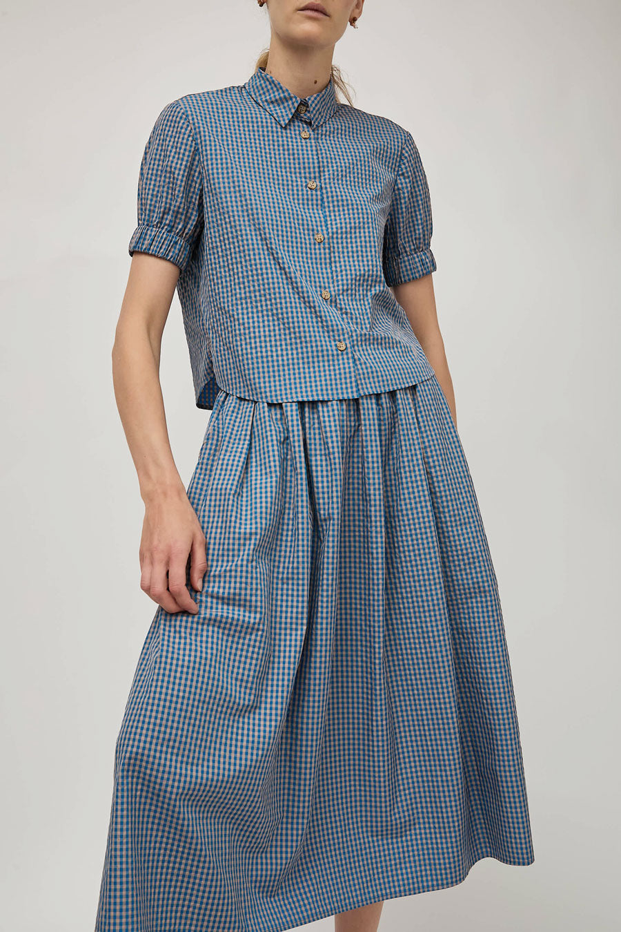 No.6 Chloe Shirt in Blue Gingham
