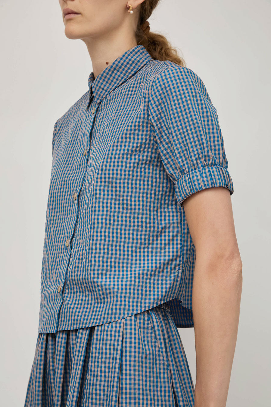 No.6 Chloe Shirt in Blue Gingham