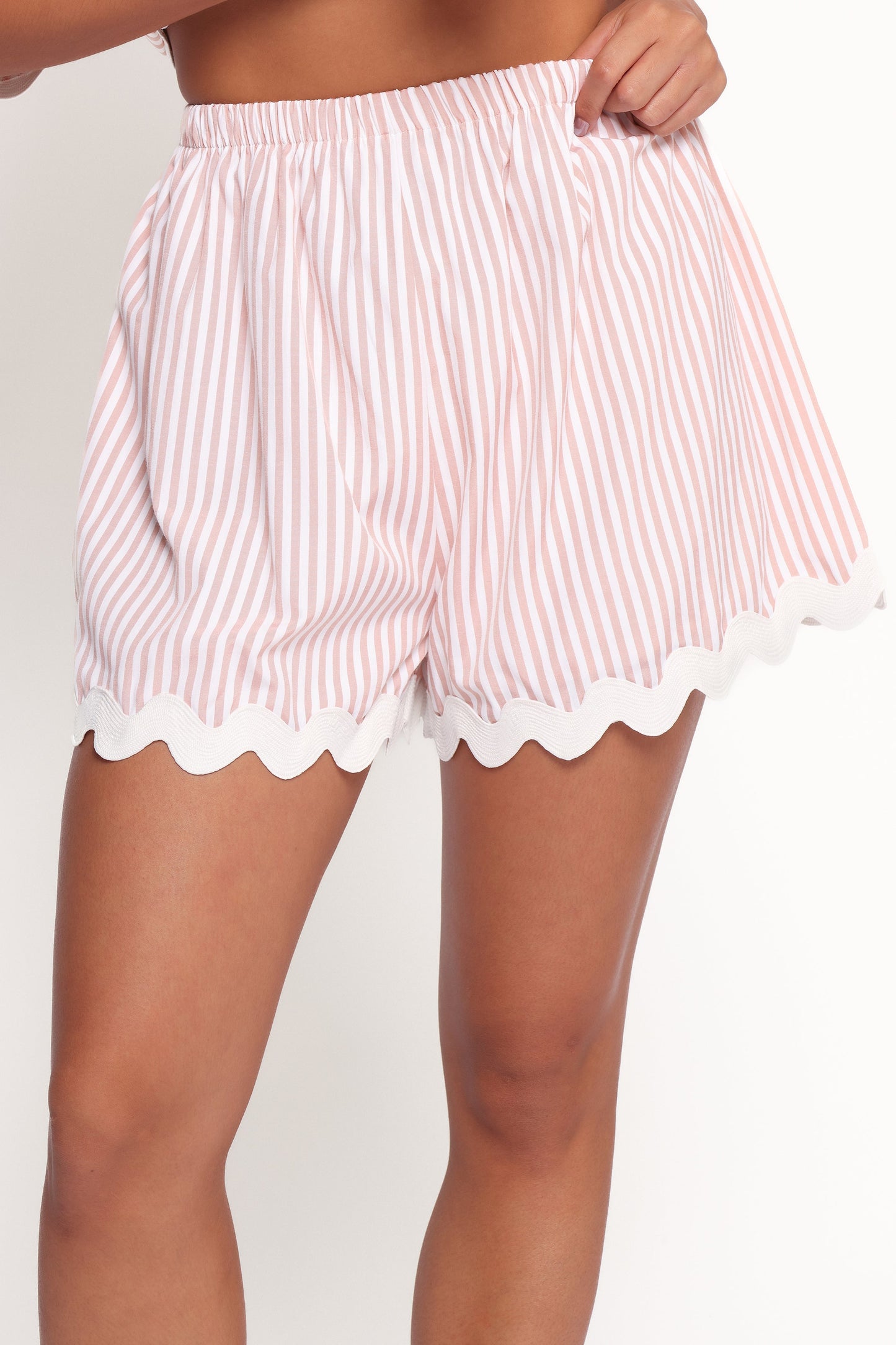 Wilson Short Set - Peach Stripe White