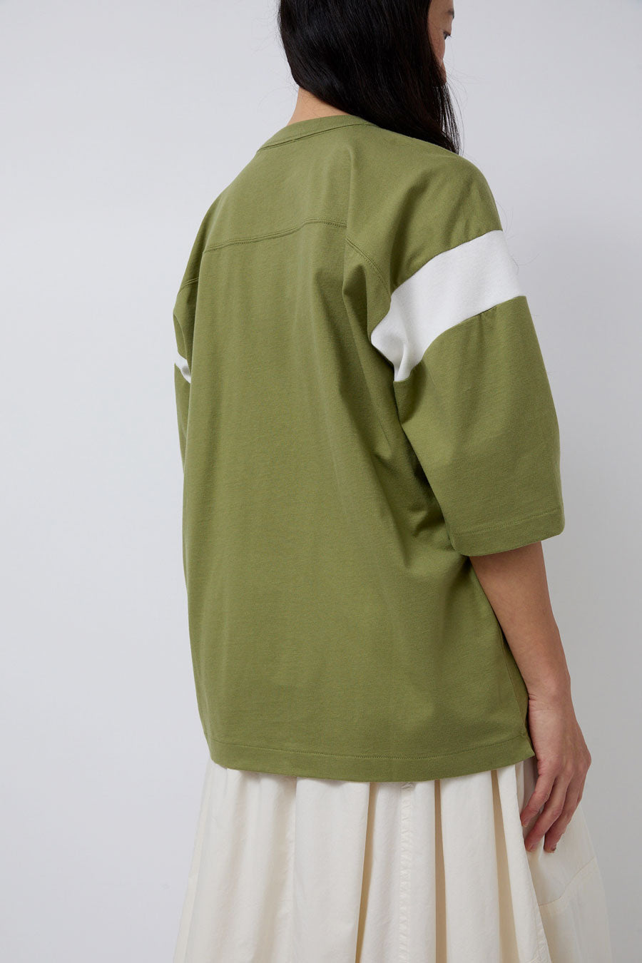 YMC Skate T Shirt in Green and White