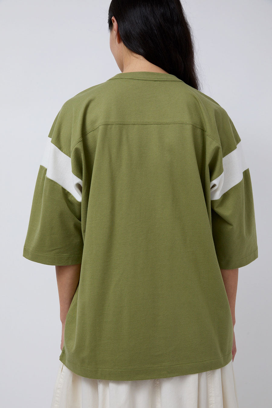 YMC Skate T Shirt in Green and White
