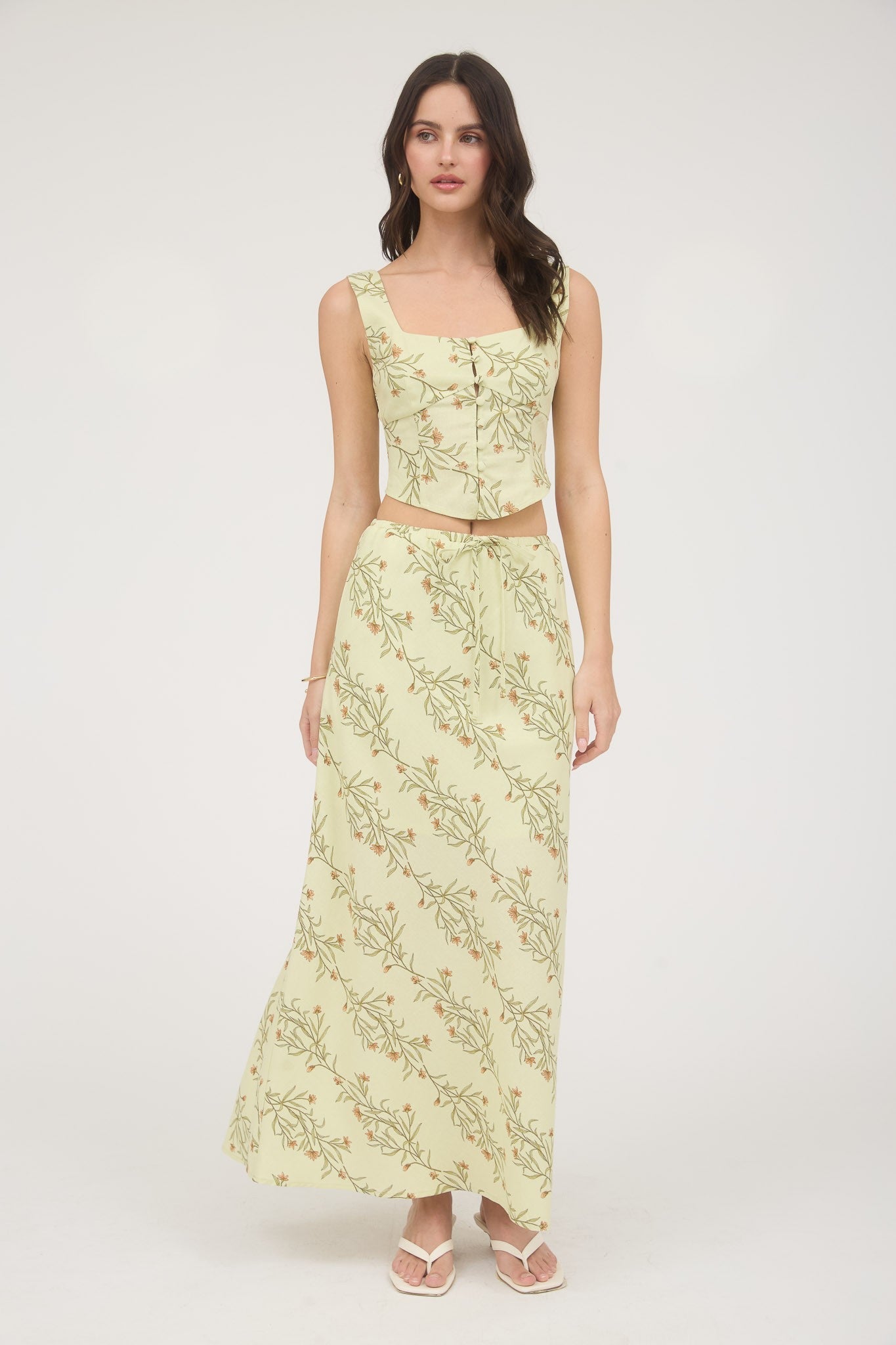 Botanical Button Corset Top ( part of a set )