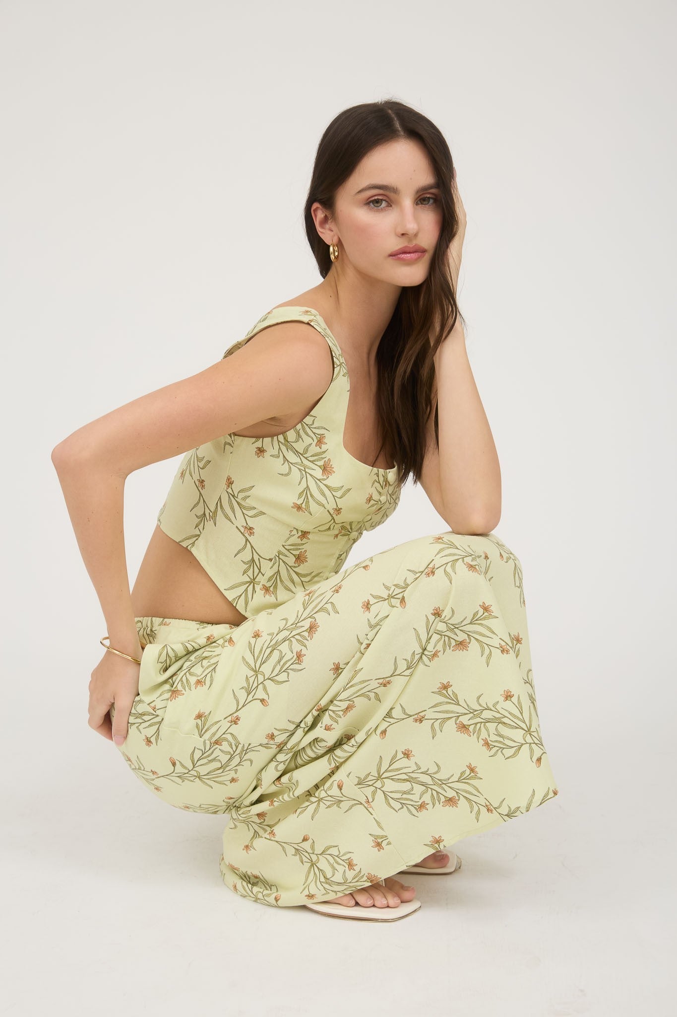 Botanical Button Corset Top ( part of a set )