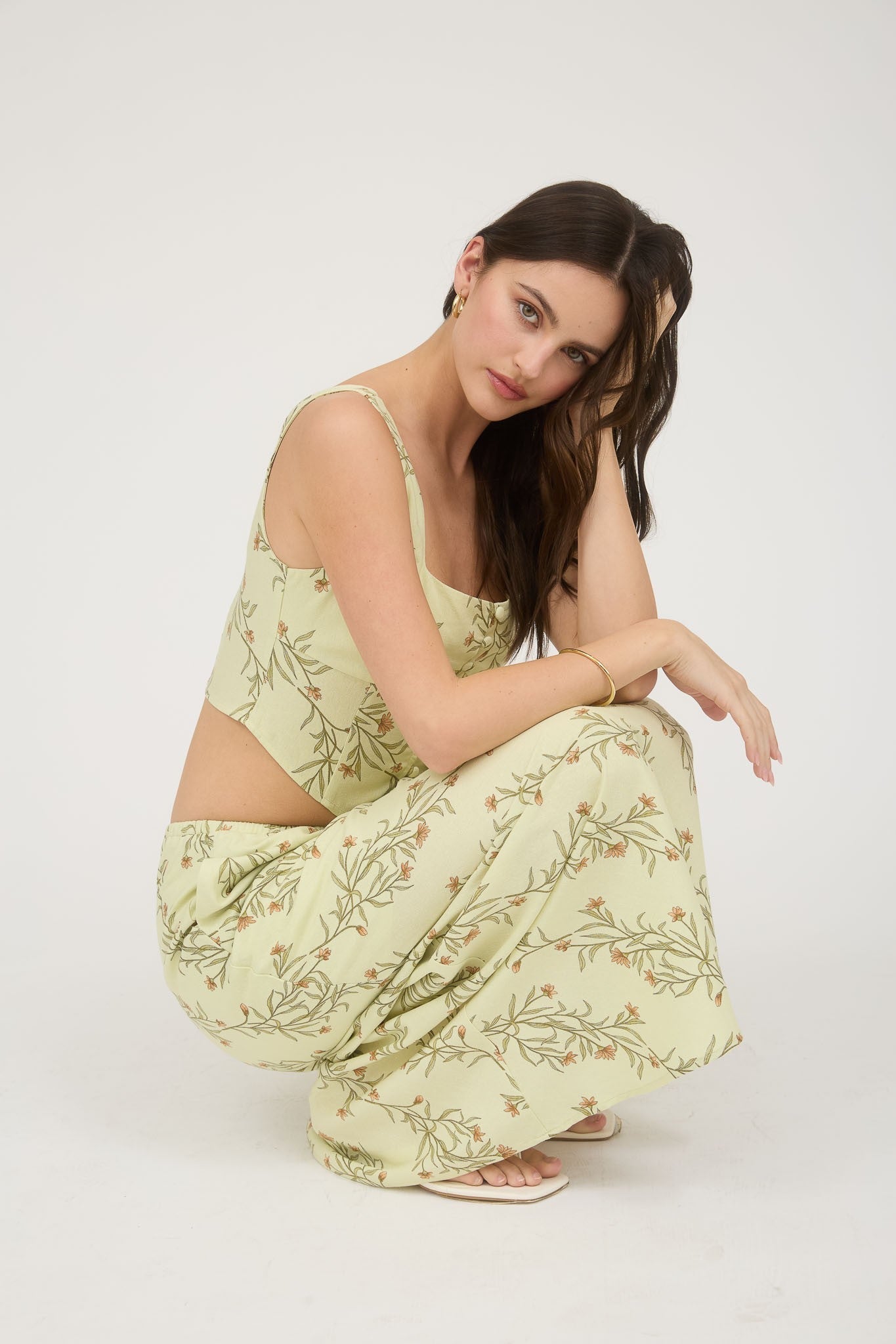 Botanical Button Corset Top ( part of a set )