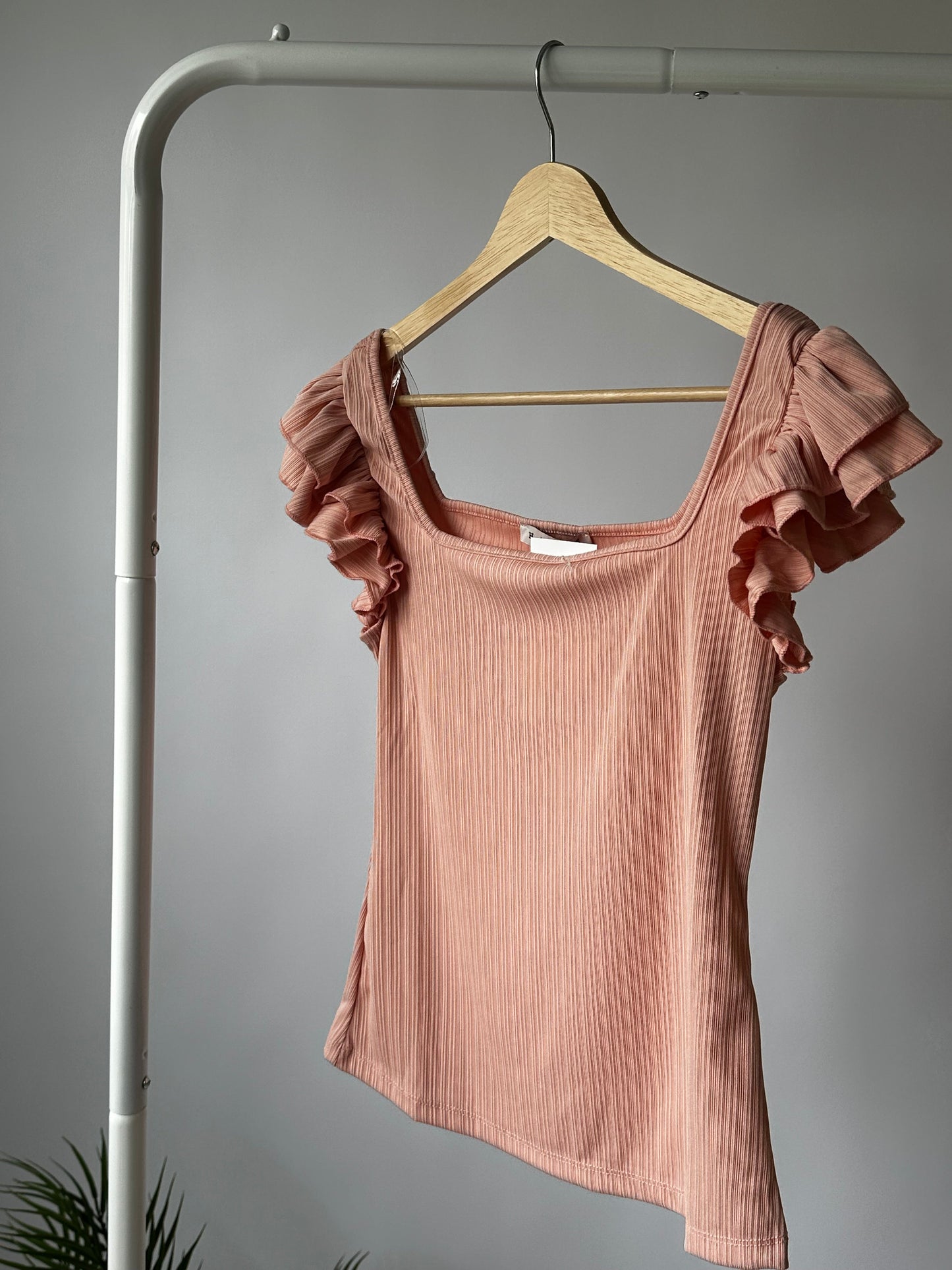 Square Neck Ruffle Top