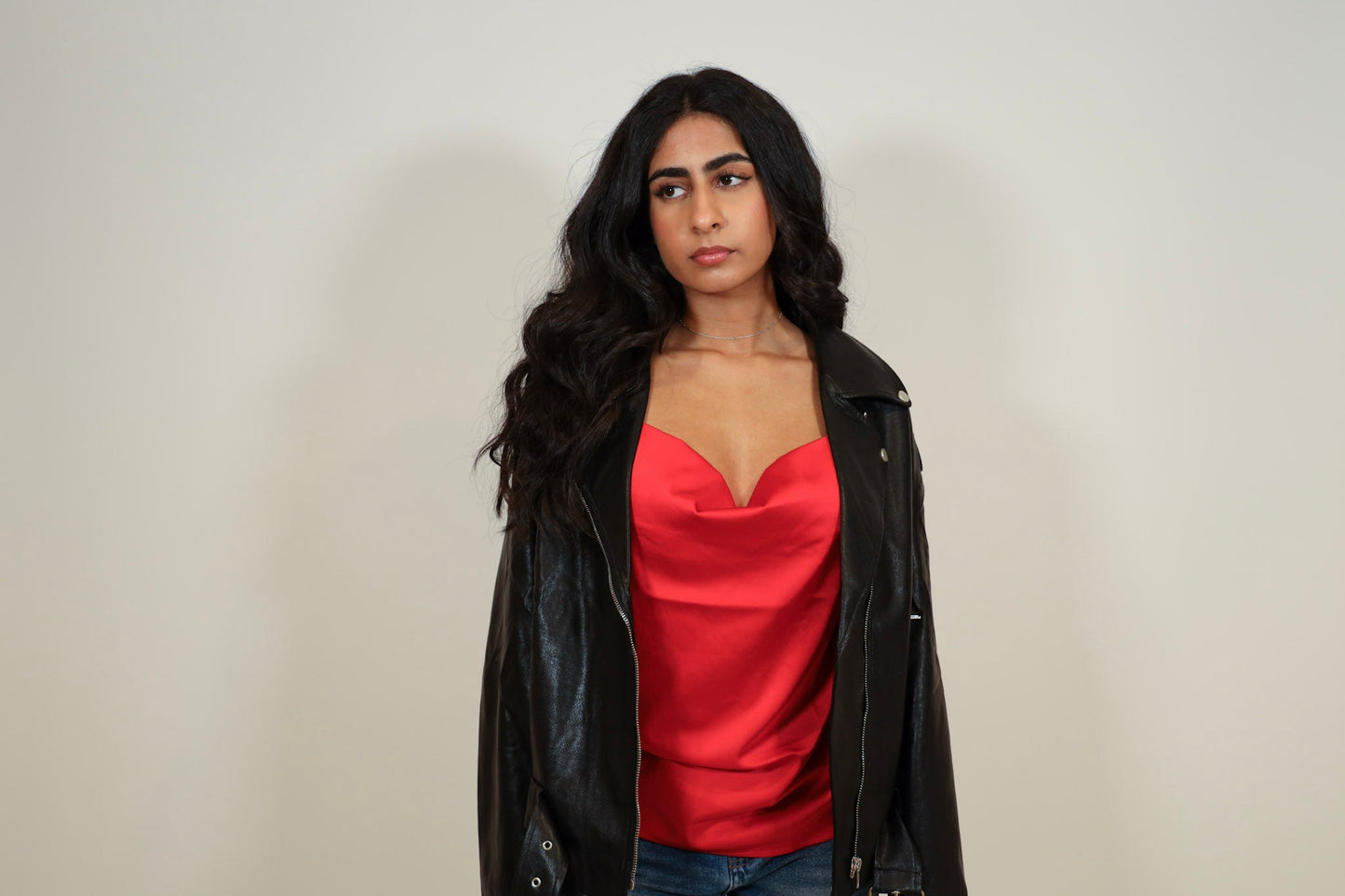 Satin Cowl Neck Cami Top