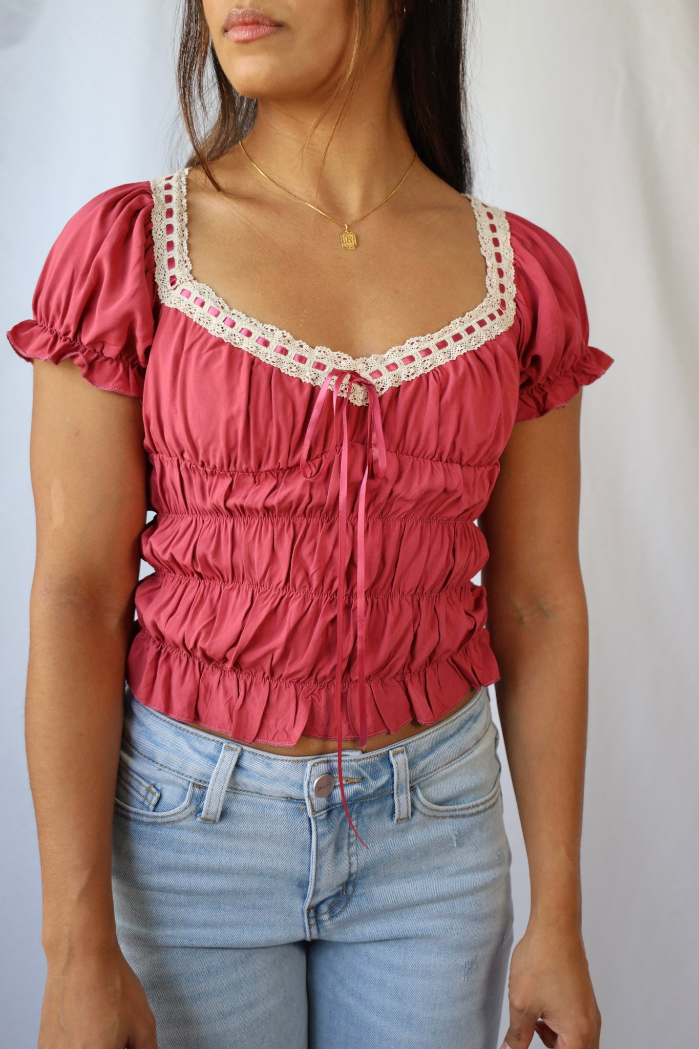Vintage Lace Sweetheart Top