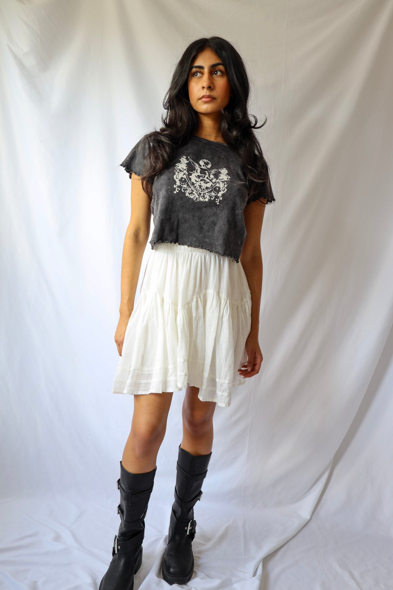 Cherub Baby Angel Lettuce-Edge Baby Tee
