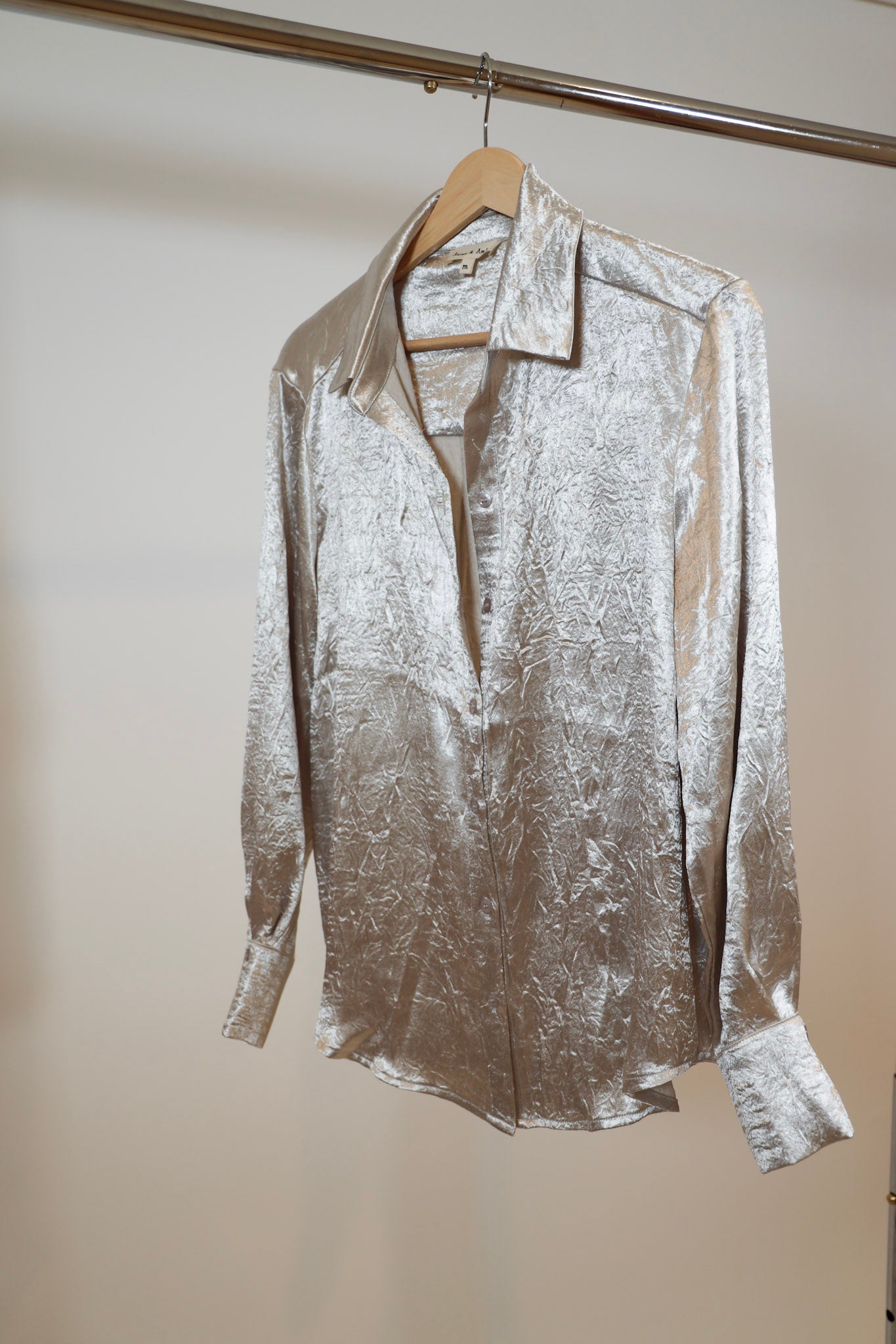 Crushed Metallic Button Down