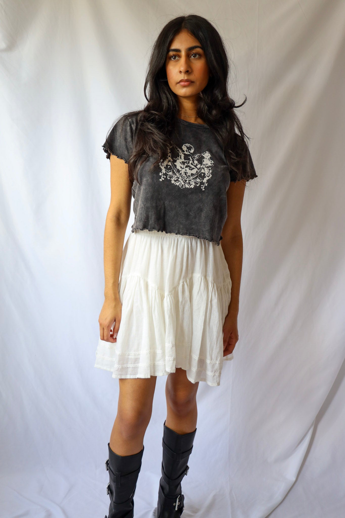 Cherub Baby Angel Lettuce-Edge Baby Tee