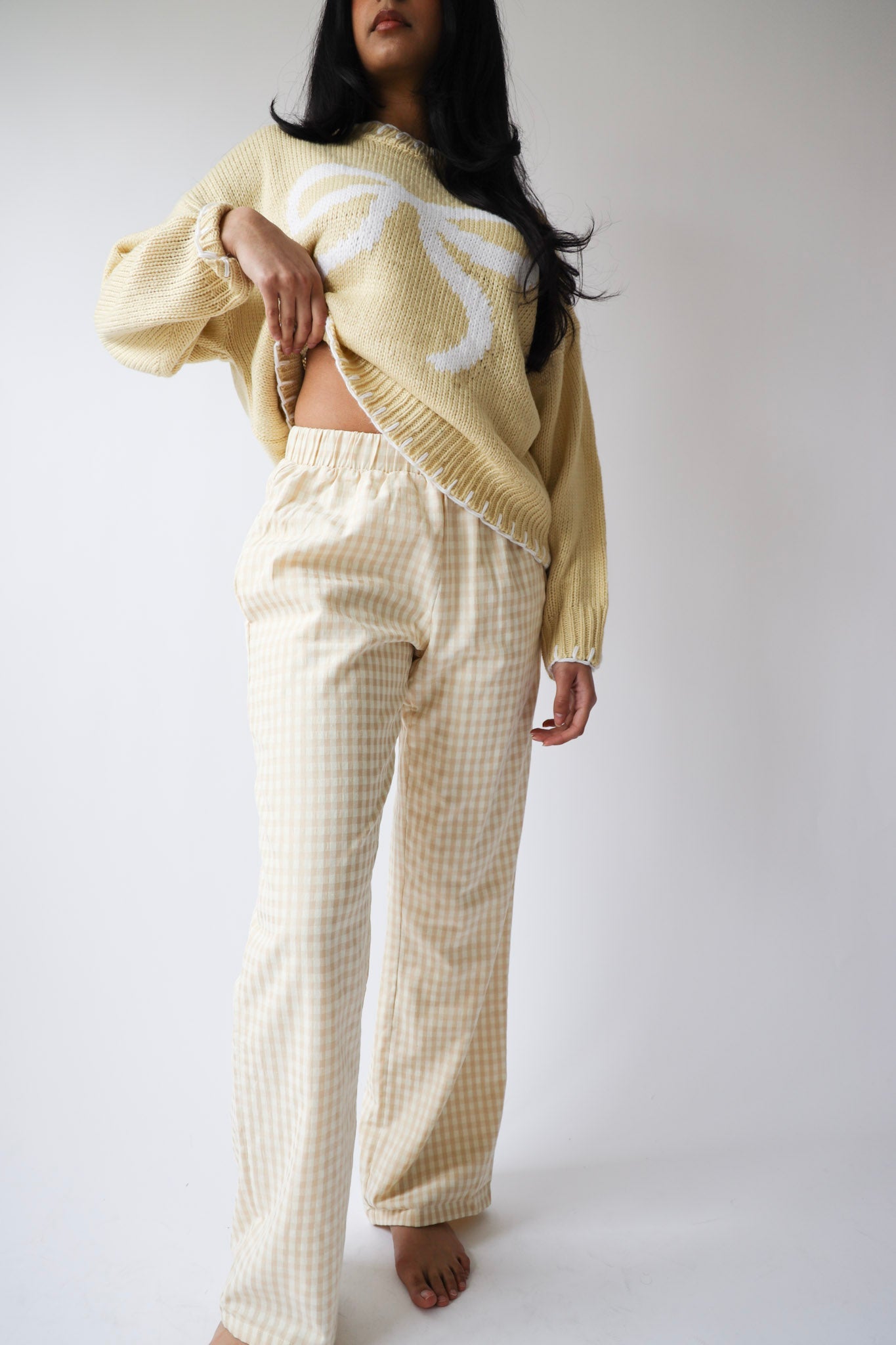 Butter Yellow Bow Knit Sweater