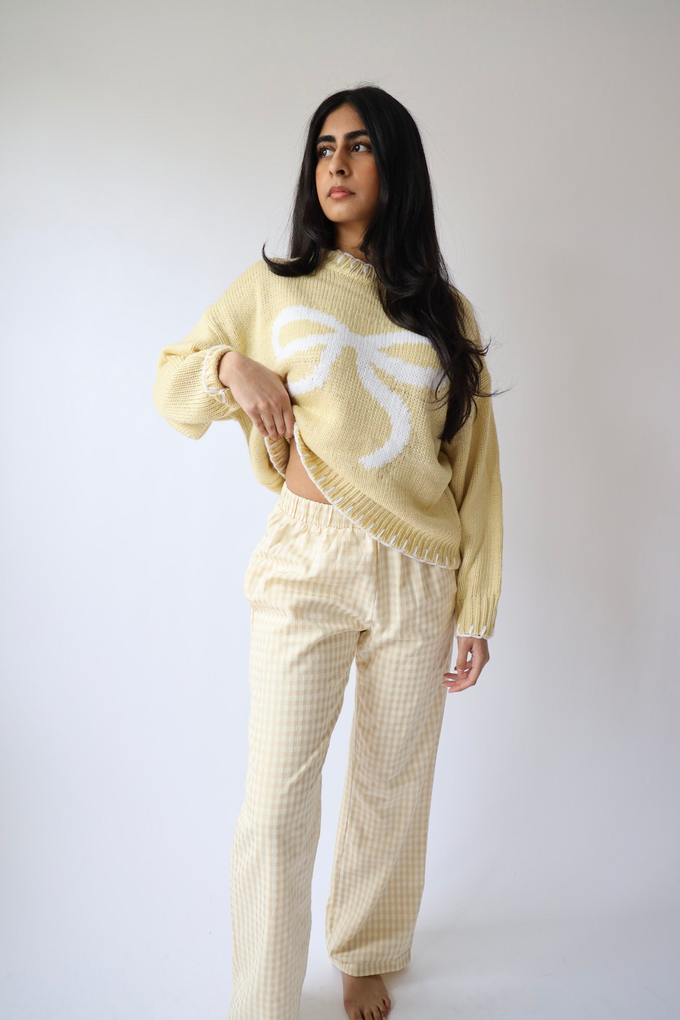 Butter Yellow Bow Knit Sweater
