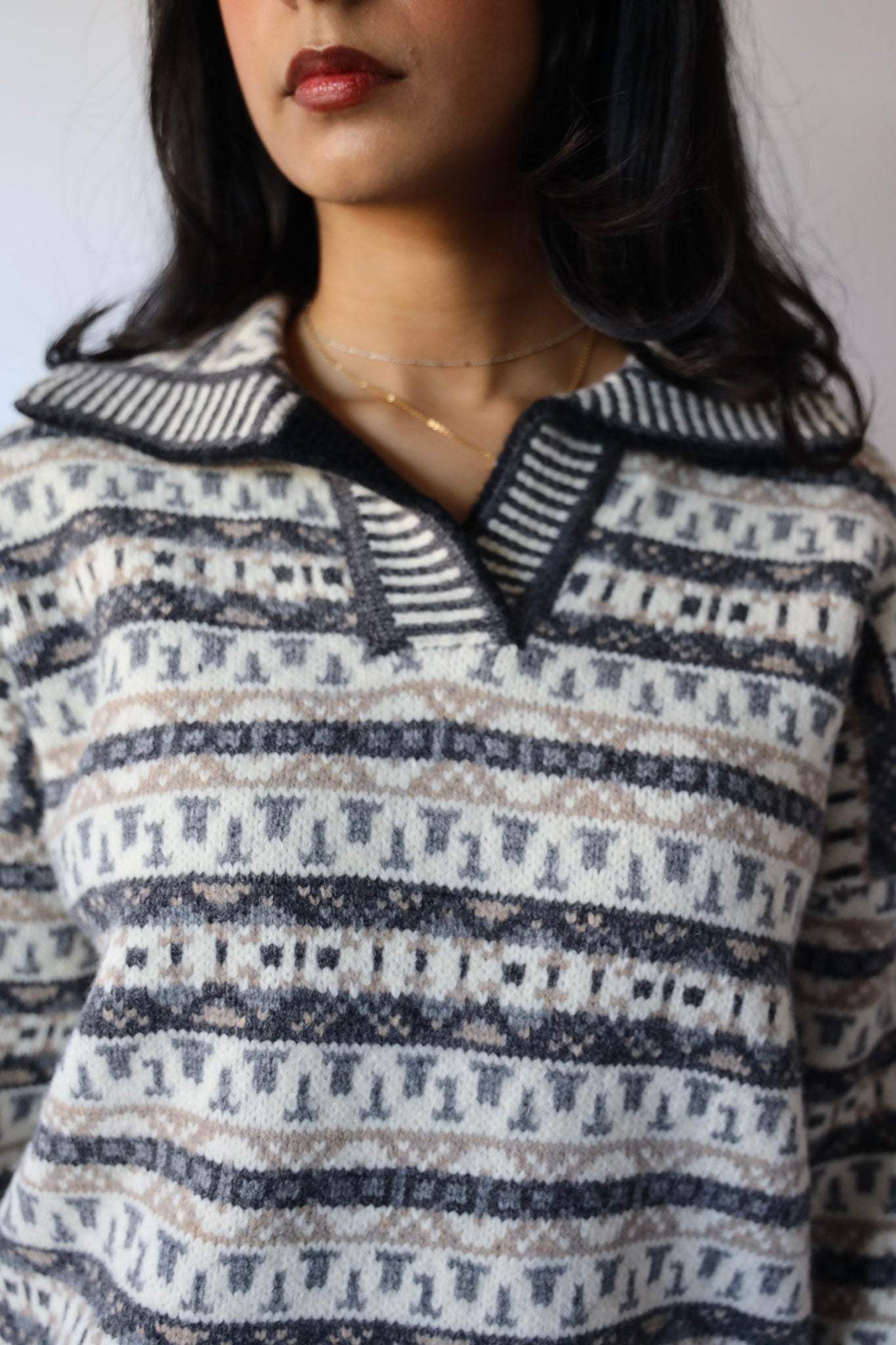 Vintage Stripe Pattern Sweater