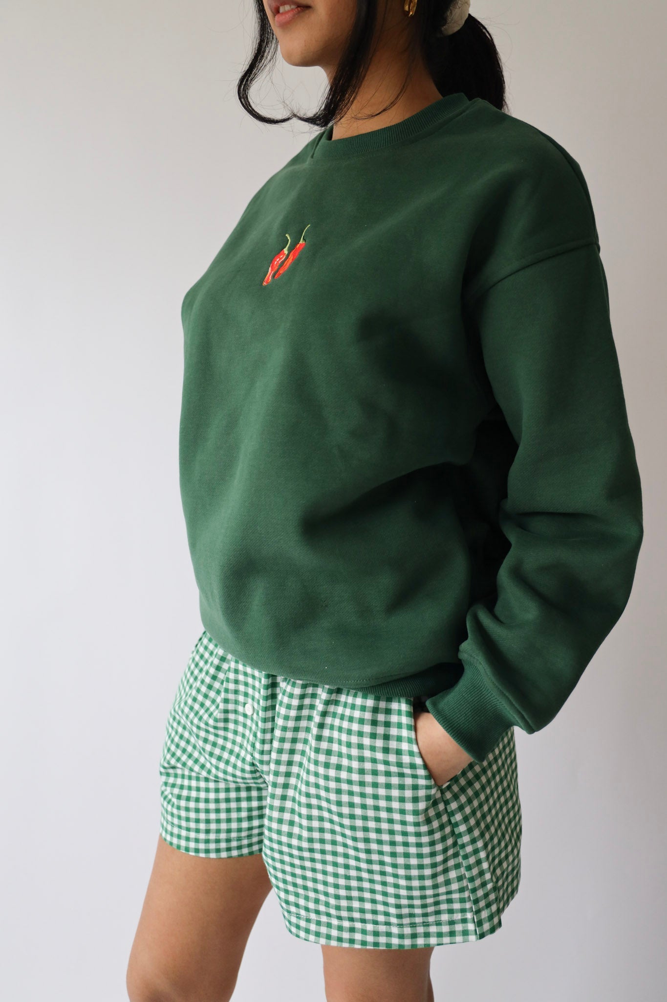 Spicy Pepper Embroidered Crewneck