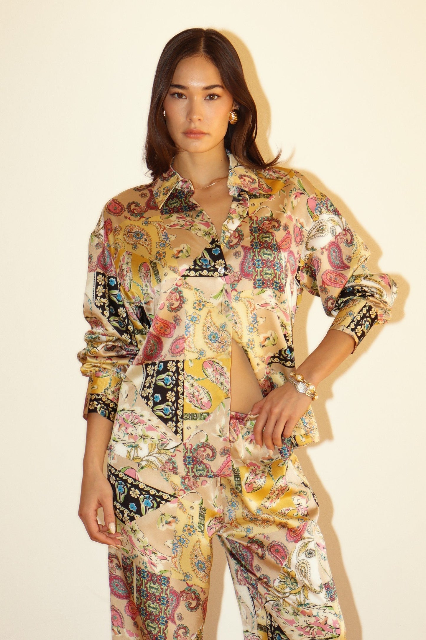 Riviera Satin Button-Down