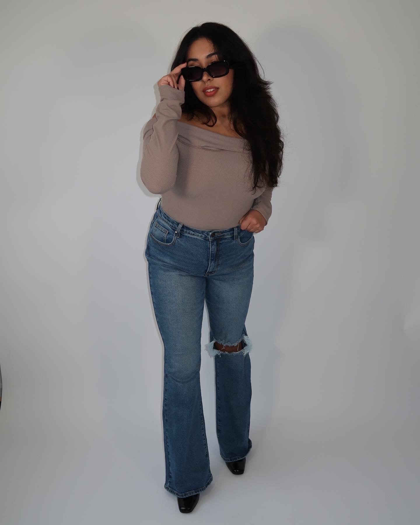 Ribbed Twist Off the Shoulder Top