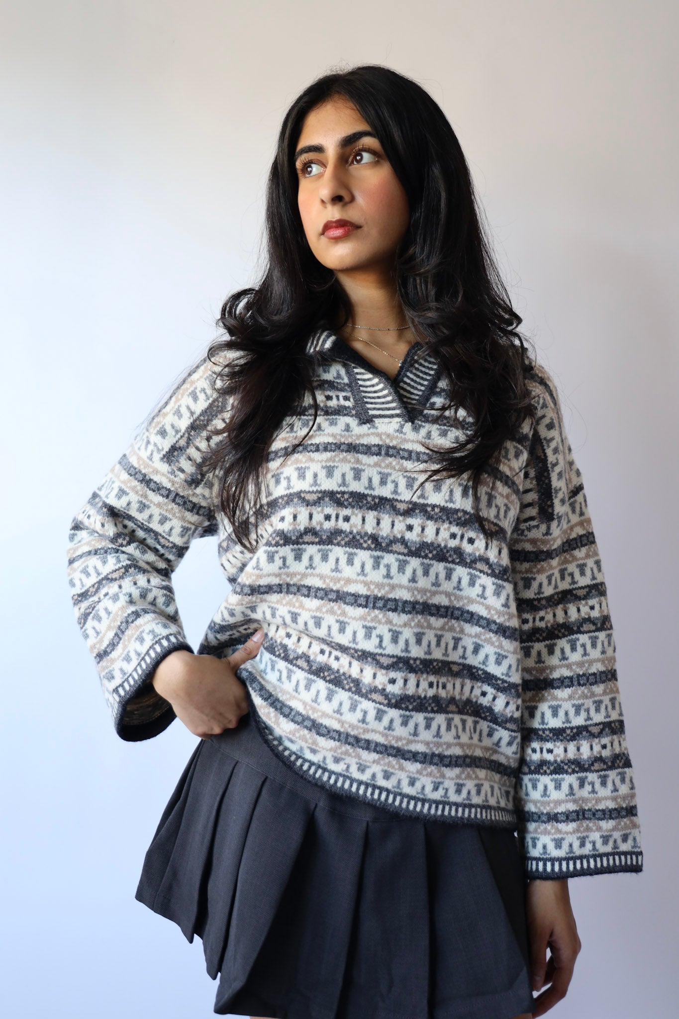 Vintage Stripe Pattern Sweater