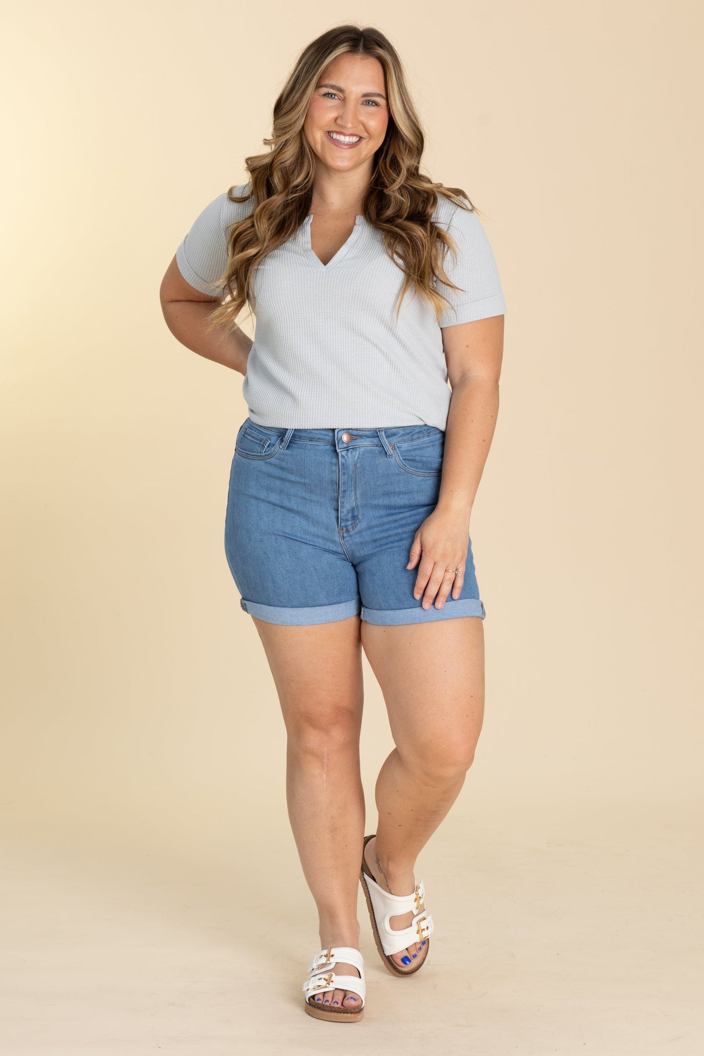 Risen High Rise Rolled Shorts