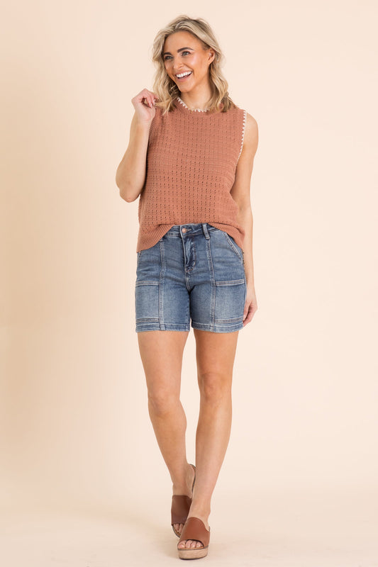 Judy Blue Utility Mid Length Denim Shorts
