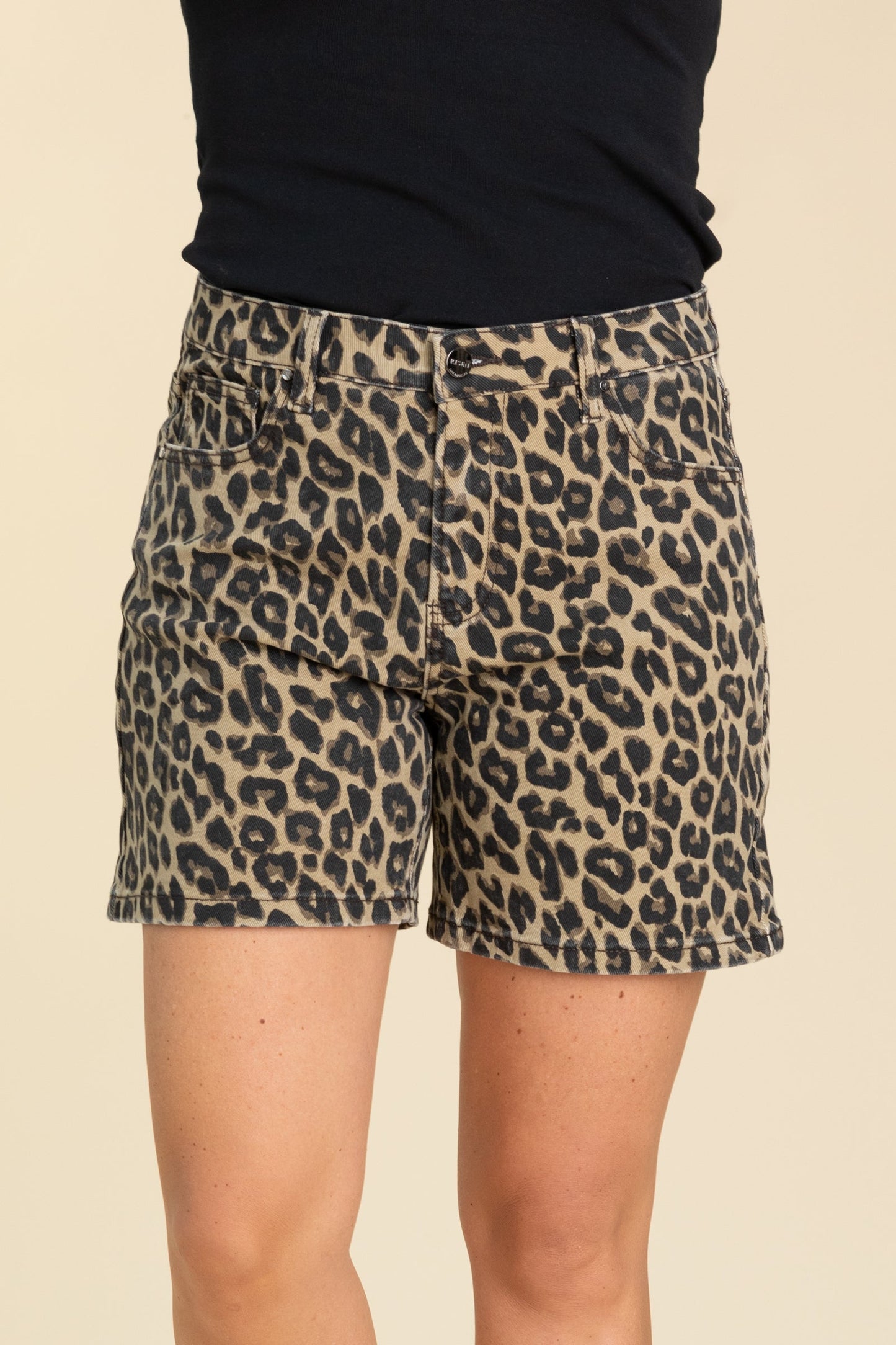 Risen Animal Print High Rise Shorts