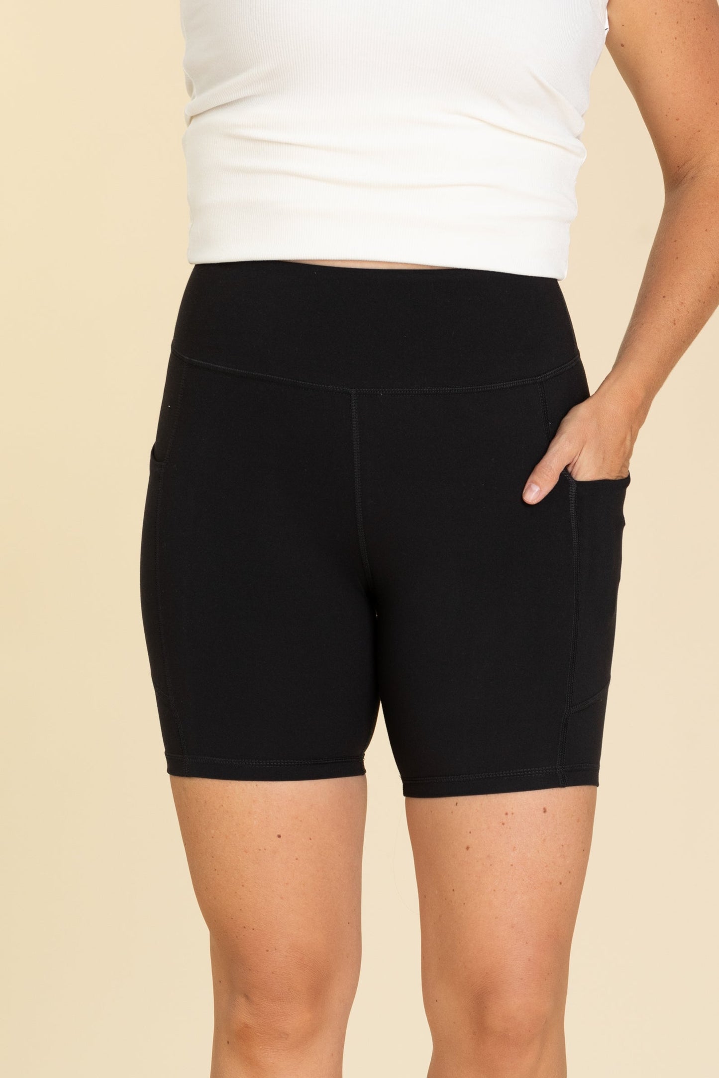 Biker Shorts With Side Pockets