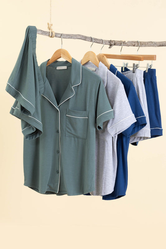 Relaxed Fit Short Sleeve Top And Shorts PJ Set