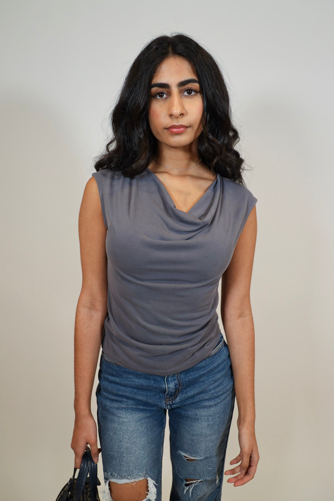 Sato Cupro Cowl Neck Top