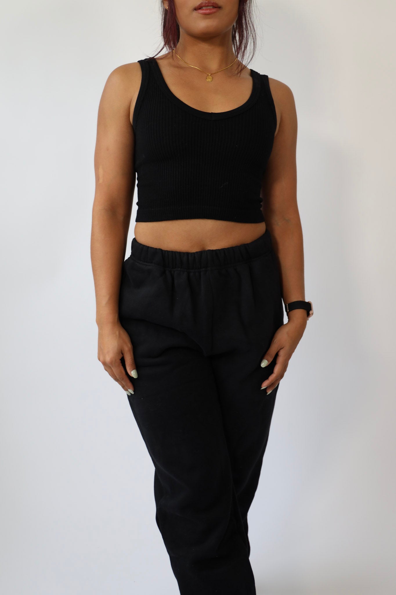 Cropped Premium Seamless Ribbed V Tank Top